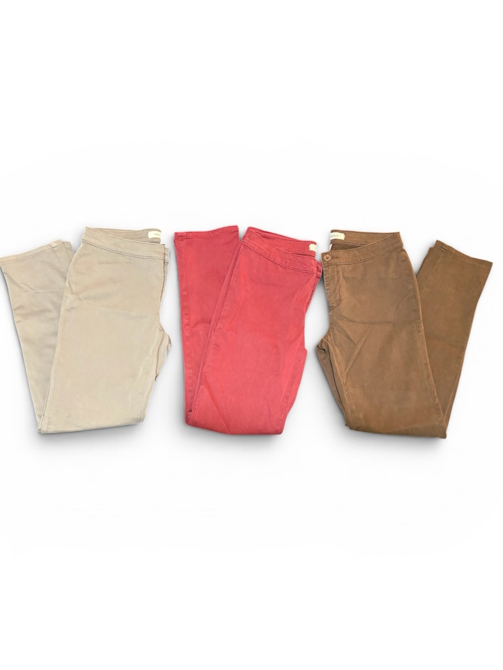 LILA RYAN Women's tapered trouser skinny mid rise pants (3 pairs)